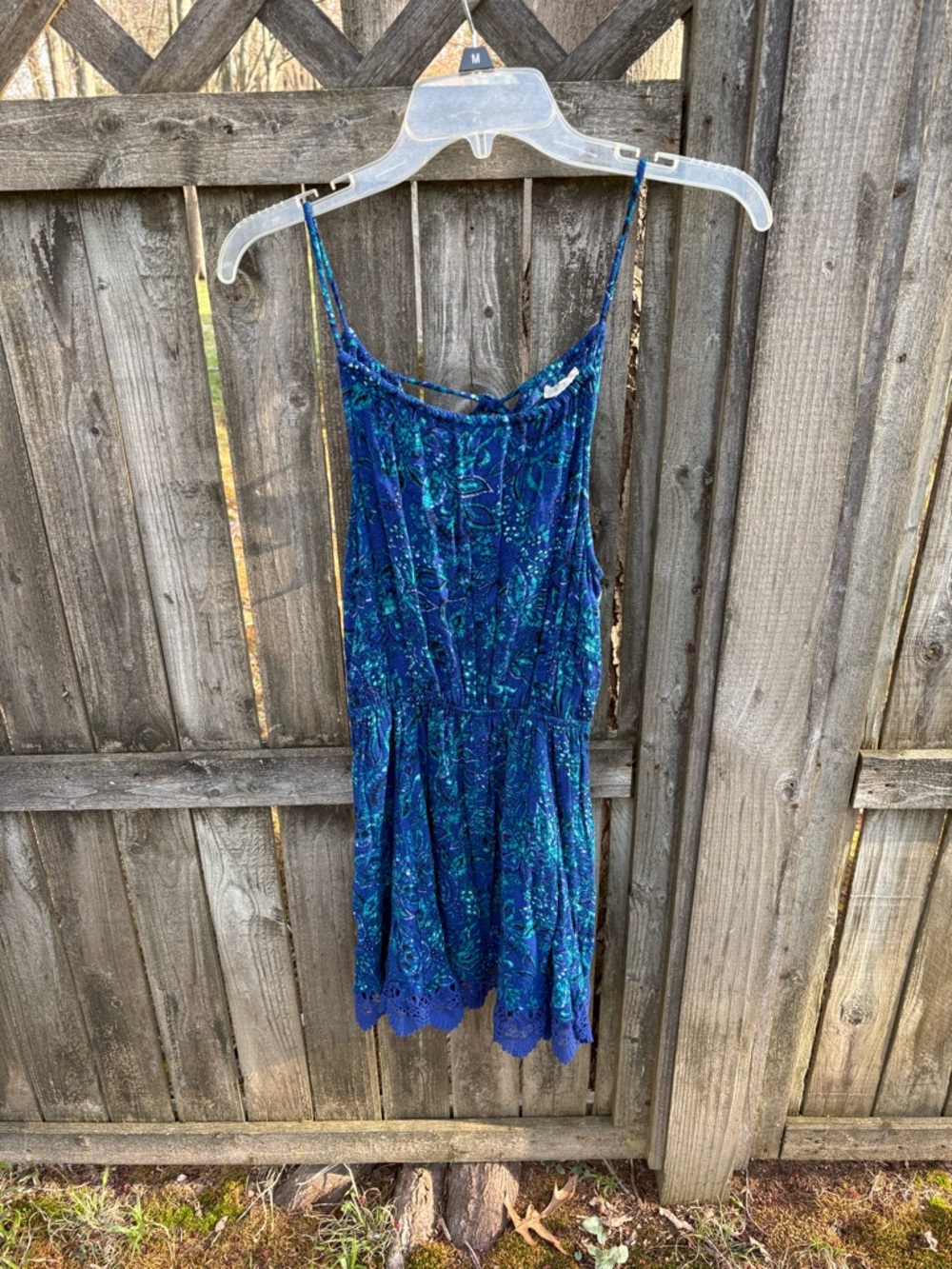 Ecote Blue and Teal Patterned Midi Dress